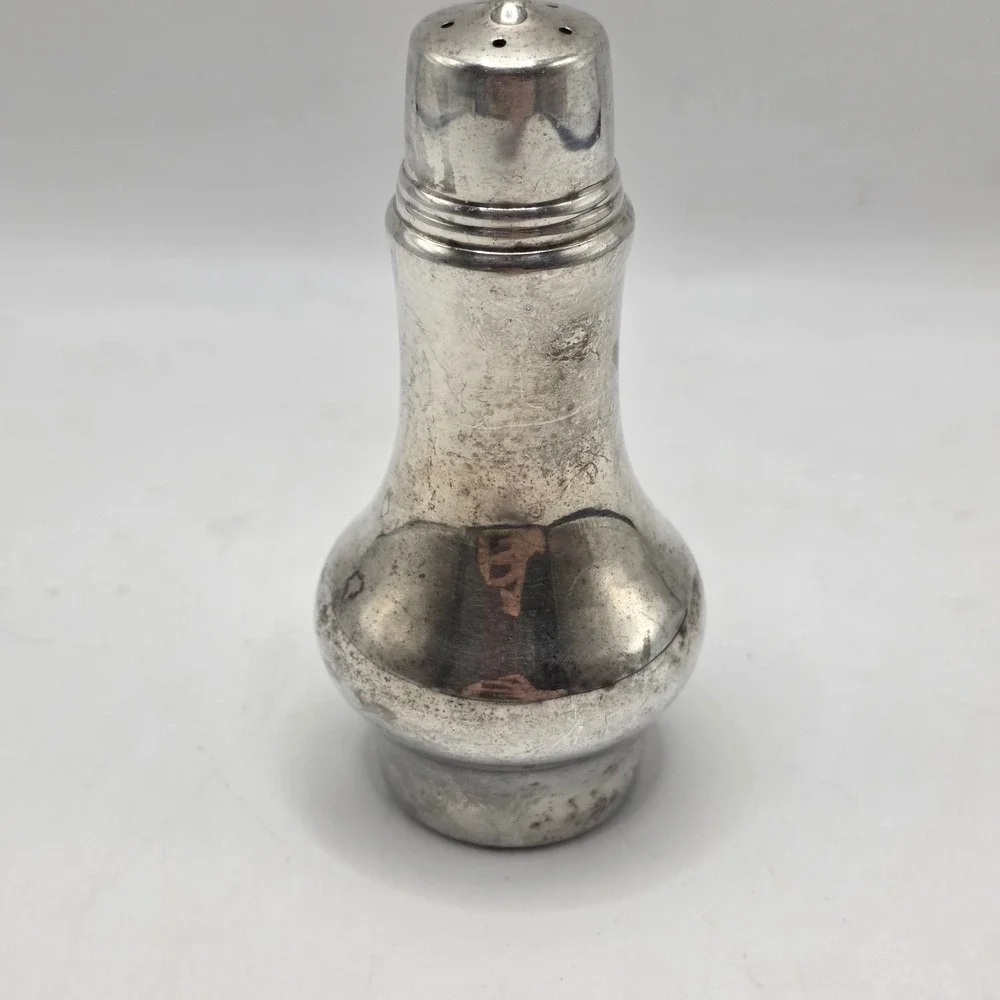 Salt Pepper Shaker Silver Plated‎ Baluster Vintage Dining Decor